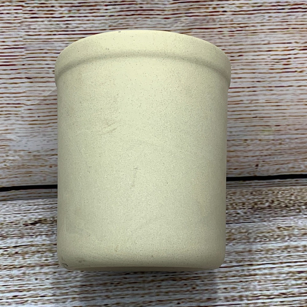 Pampered Chef Stoneware Utensil Holder Crock USA Kitchen Tool Organizer Beige‎